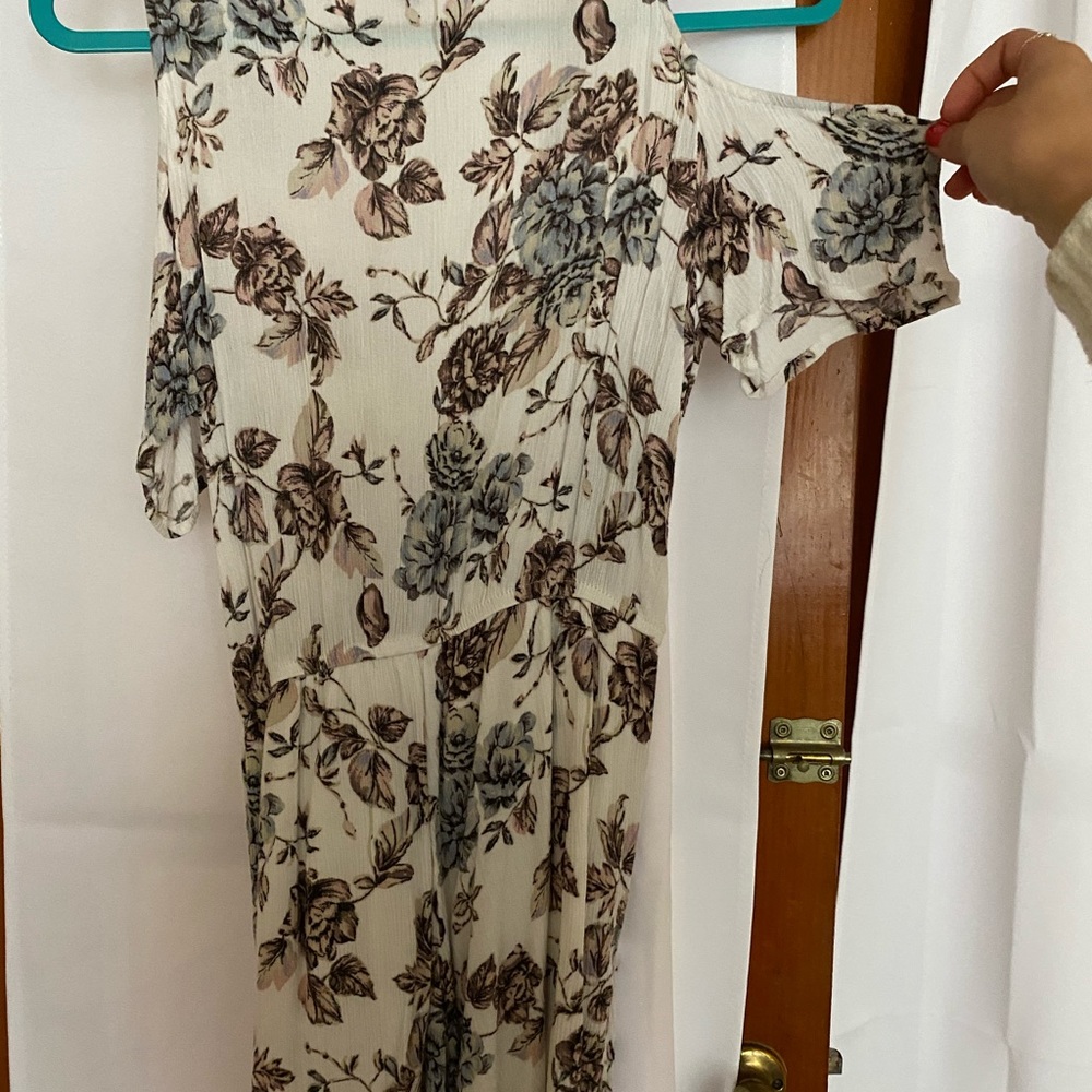 White flowered romper